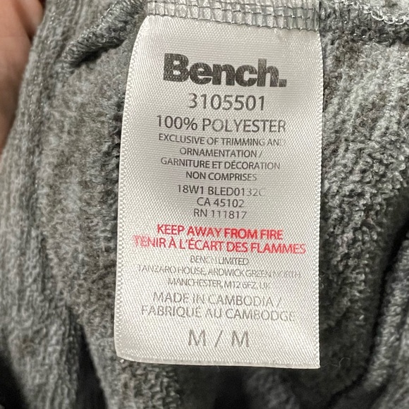 Size L Bench Fleece Hoodie light grey color - Picture 5 of 5